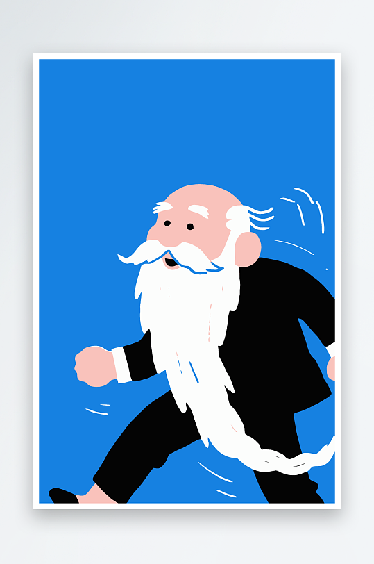 老人老者图标插画-众图网