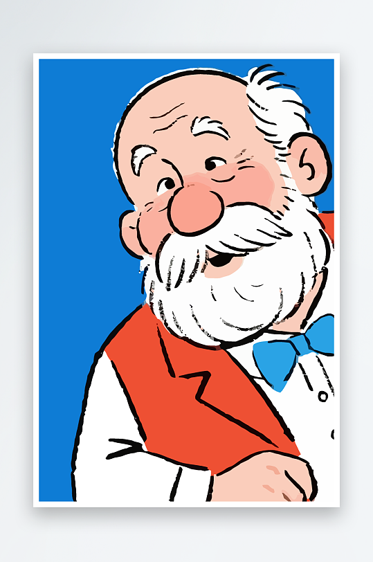 老人老者图标插画-众图网