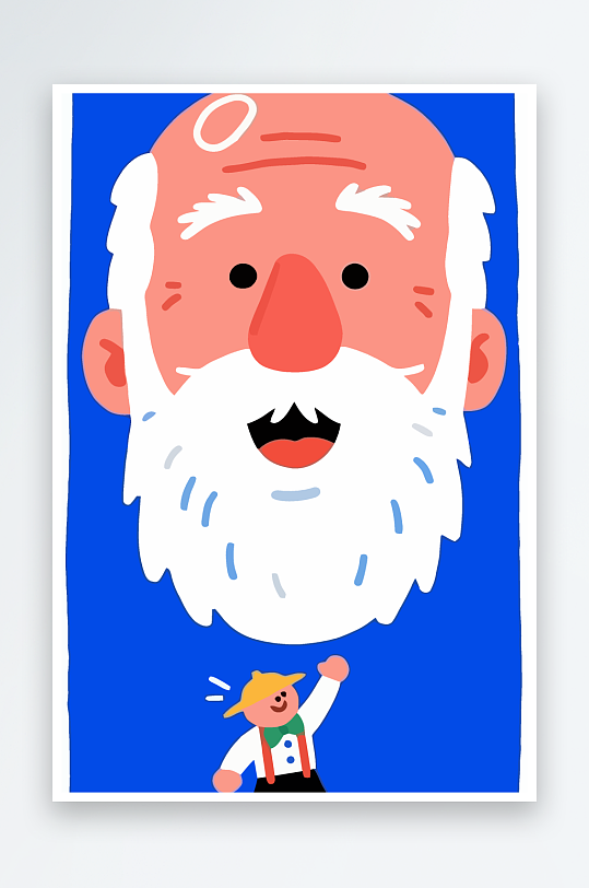 老人老者图标插画-众图网