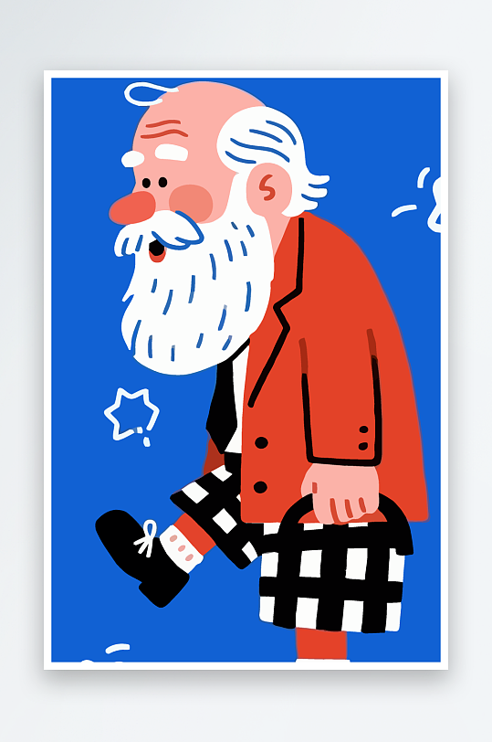 老人老者图标插画-众图网