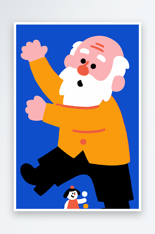 老人老者图标插画-众图网