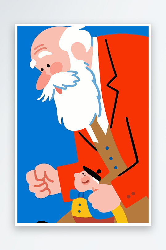 老人老者图标插画-众图网