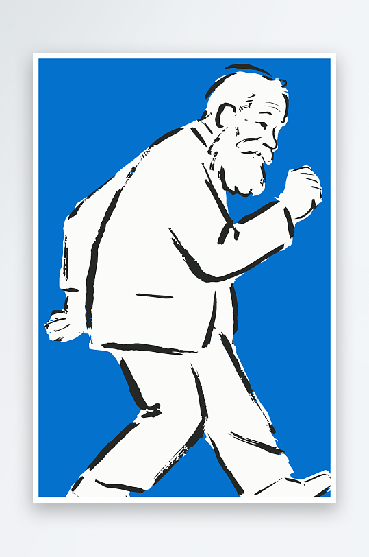 老人老者图标插画-众图网