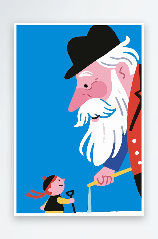 老人老者图标插画-众图网