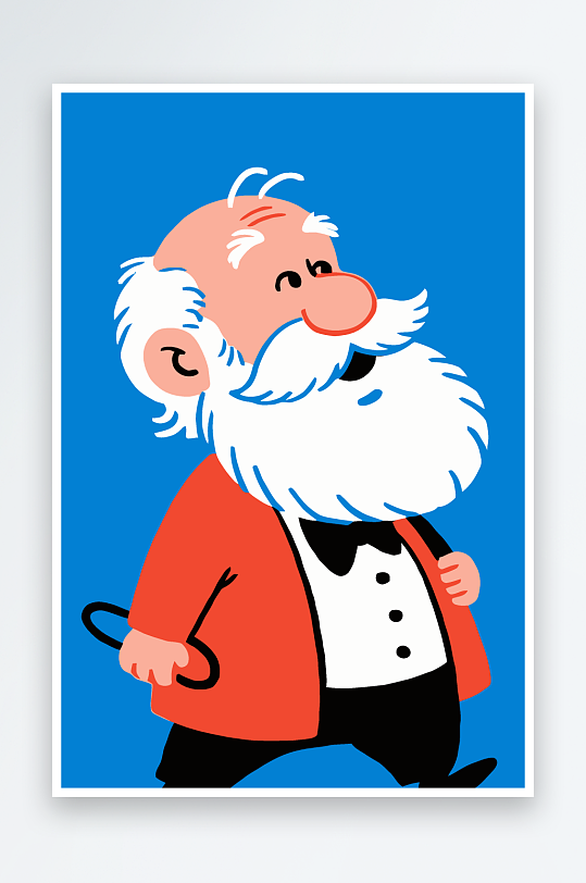 老人老者图标插画元素-众图网