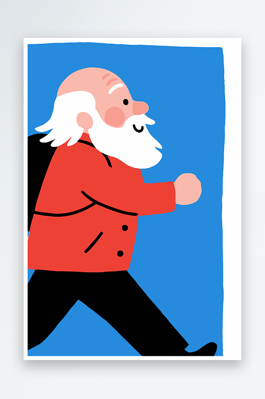 老人老者图标插画元素-众图网