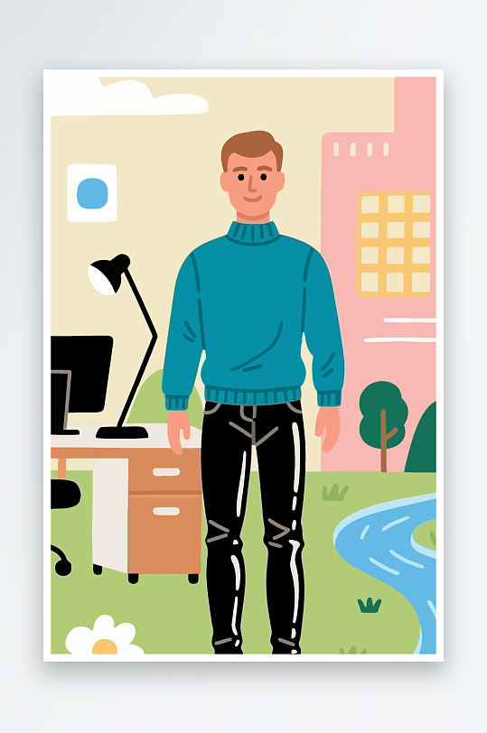 男人男子帅哥矢量插画图形元素-众图网