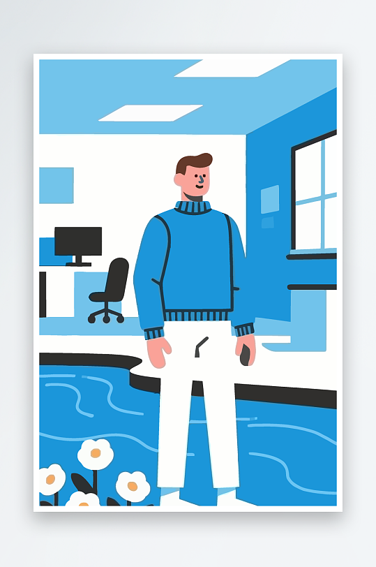 男人男子帅哥矢量插画图形元素-众图网