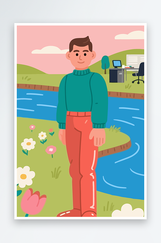 男人男子帅哥矢量插画图形元素-众图网