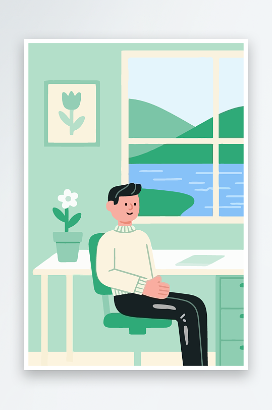 男人男子帅哥矢量插画图形元素-众图网