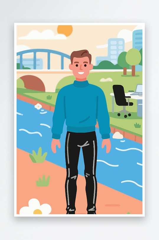 男人男子帅哥矢量插画图形元素-众图网