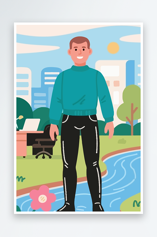 男人男子帅哥矢量插画图形元素-众图网