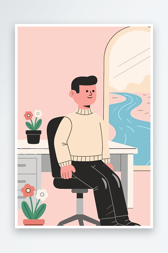 男人男子帅哥矢量插画图形元素-众图网