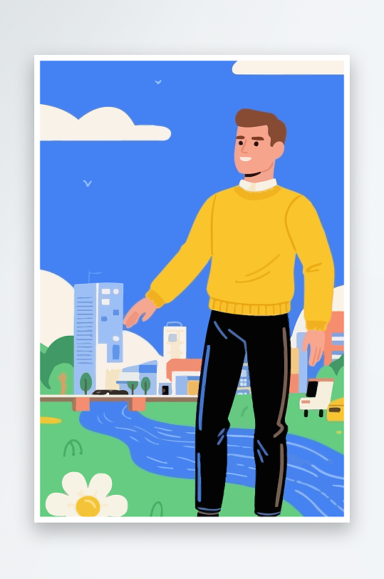 男人男子帅哥矢量插画图形元素-众图网
