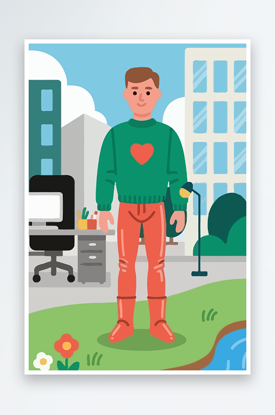 男人男子帅哥矢量插画图形元素-众图网