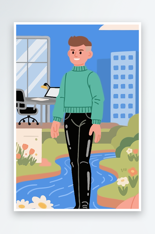 男人男子帅哥矢量插画图形-众图网