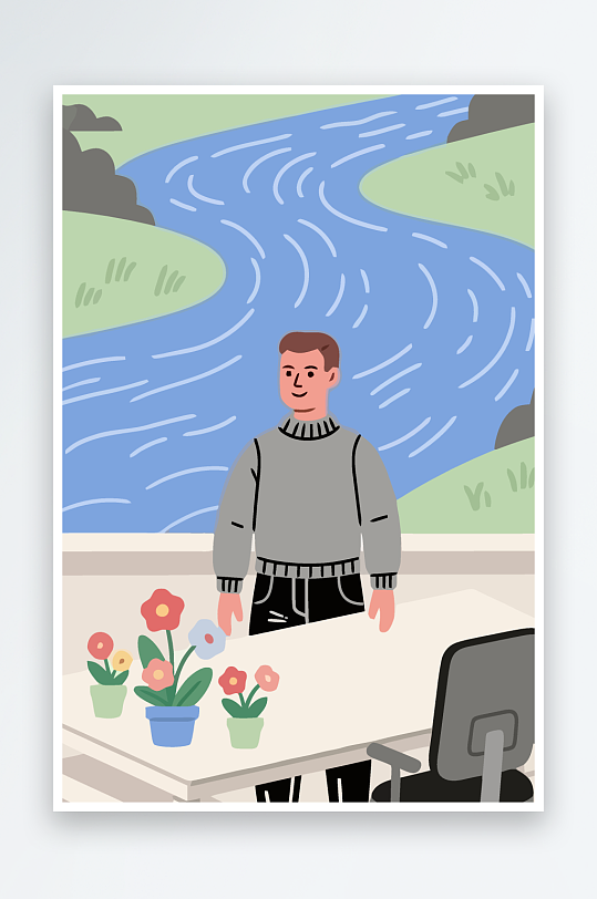 男人男子帅哥矢量插画图形-众图网