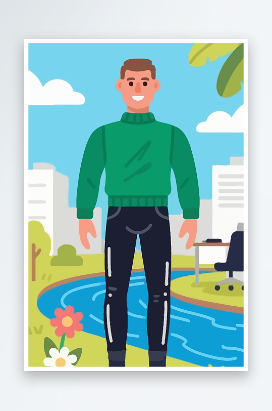 男人男子帅哥矢量插画图形-众图网