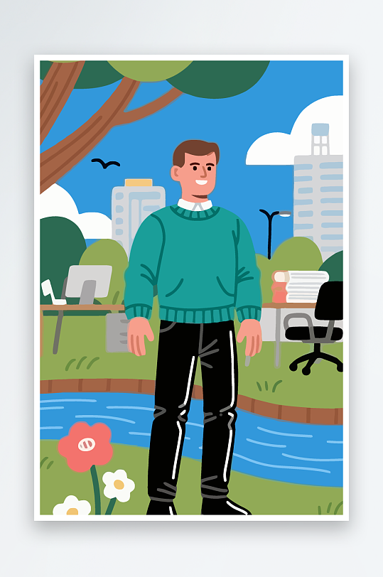 男人男子帅哥矢量插画图形-众图网