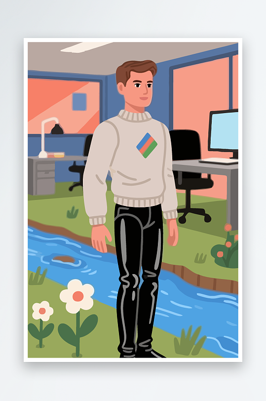 男人男子帅哥矢量插画图形-众图网