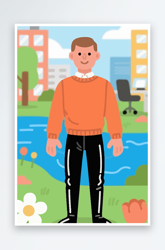 男人男子帅哥矢量插画图形-众图网