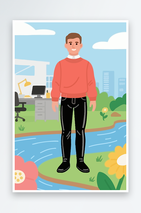 男人男子帅哥矢量插画图形-众图网