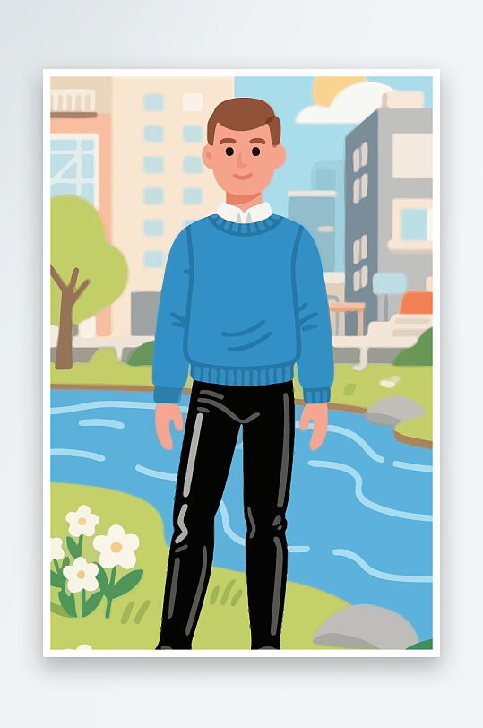 男人男子帅哥矢量插画图形元素-众图网