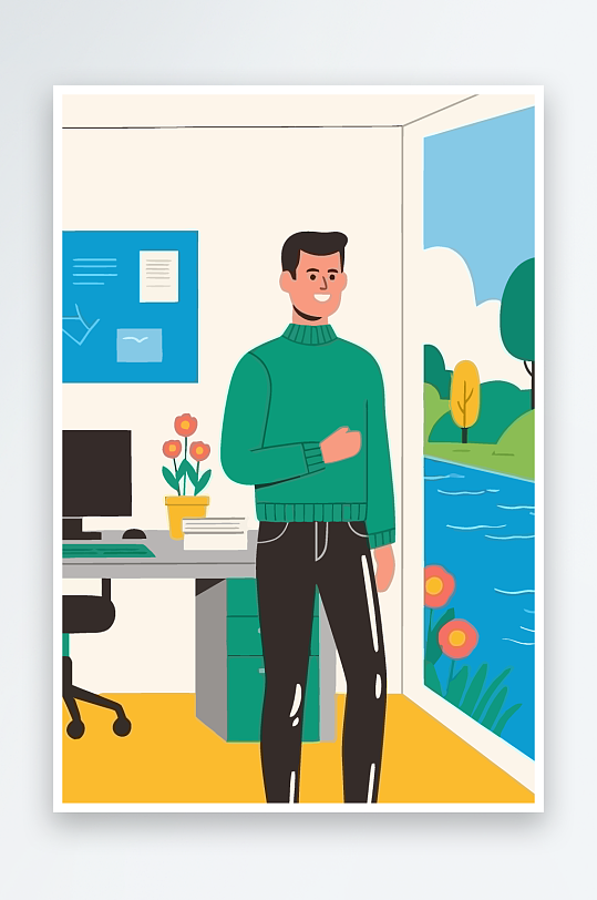 男人男子帅哥矢量插画图形元素-众图网