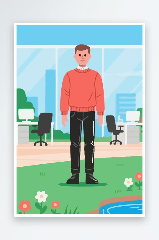 男人男子帅哥矢量插画图形元素-众图网