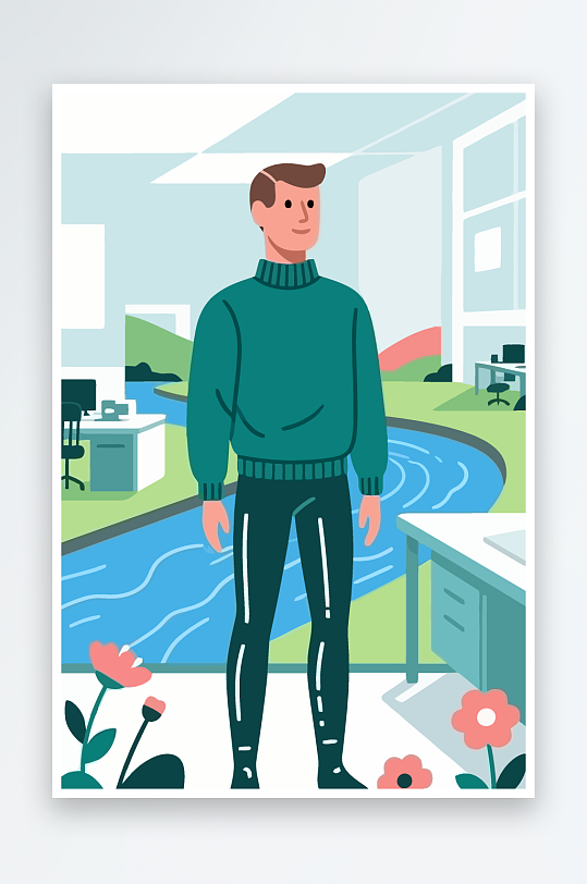 男人男子帅哥矢量插画图形元素-众图网