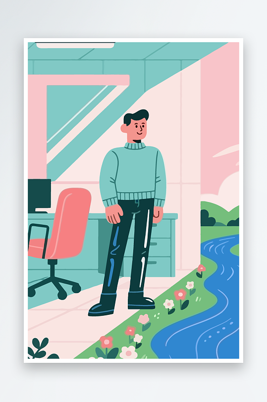 男人男子帅哥矢量插画图形元素-众图网