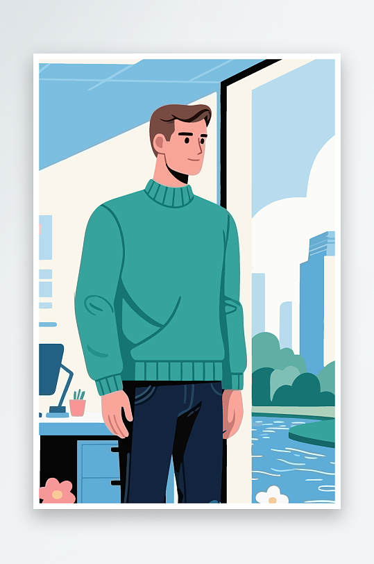 男人男子帅哥矢量插画图形元素-众图网