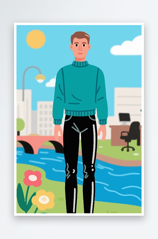 男人男子帅哥矢量插画图形元素-众图网