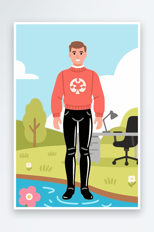 男人男子帅哥矢量插画图形元素-众图网