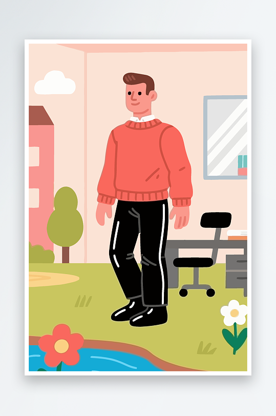 男人男子帅哥矢量插画图形-众图网