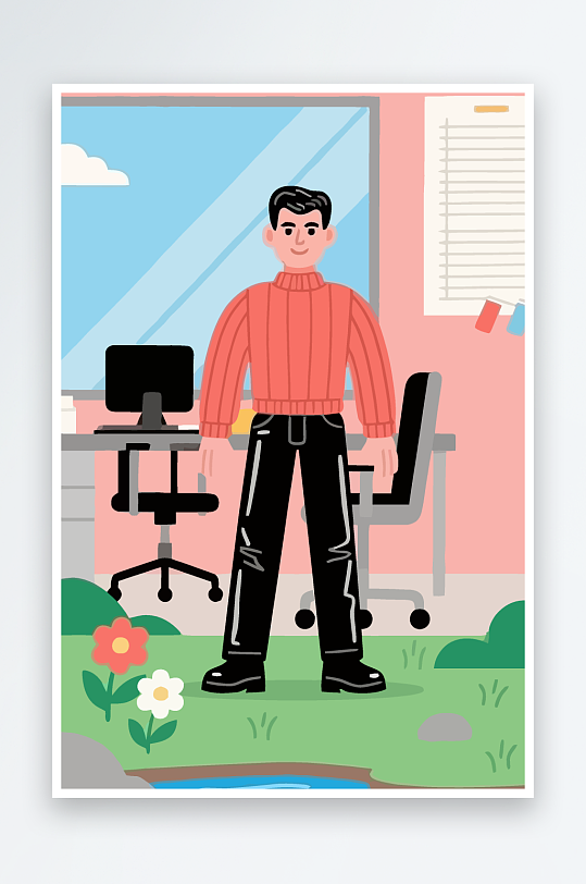 男人男子帅哥矢量插画图形-众图网