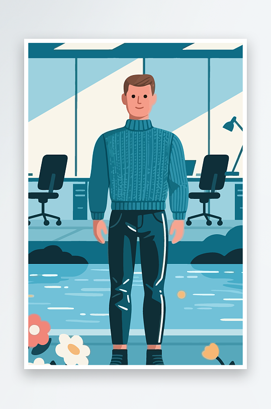 男人男子帅哥矢量插画图形-众图网