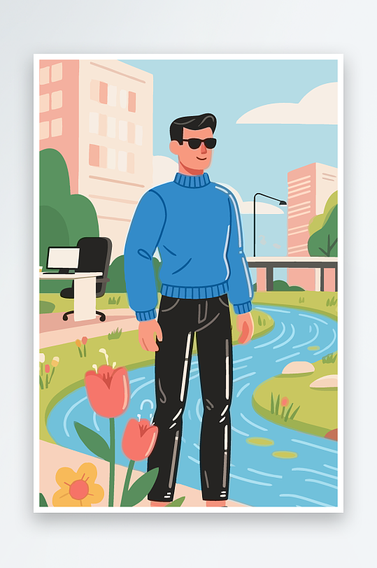 男人男子帅哥矢量插画图形-众图网