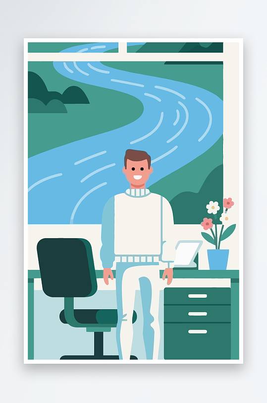 男人男子帅哥矢量插画图形-众图网