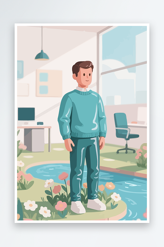 男人男子帅哥矢量插画图形-众图网