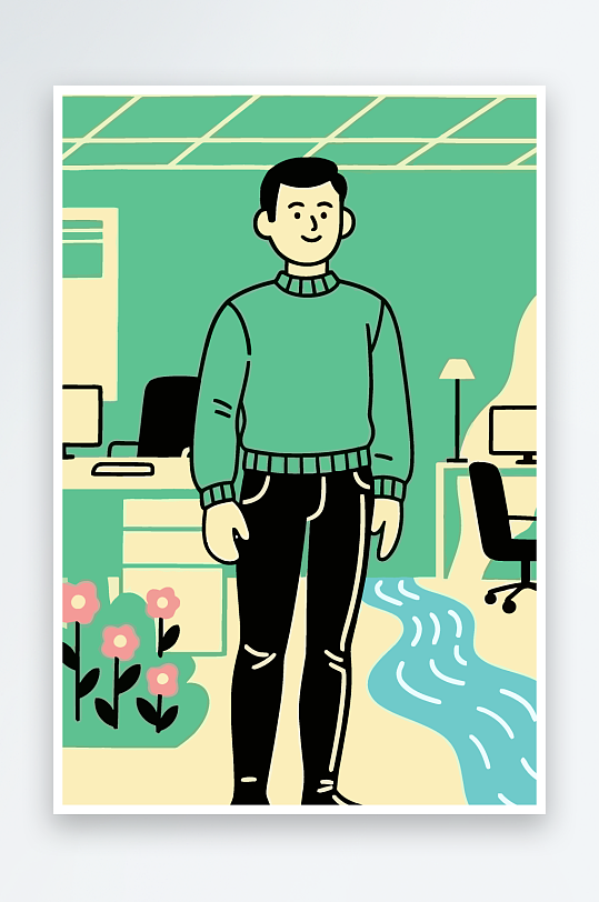 男人男子帅哥矢量插画图形-众图网