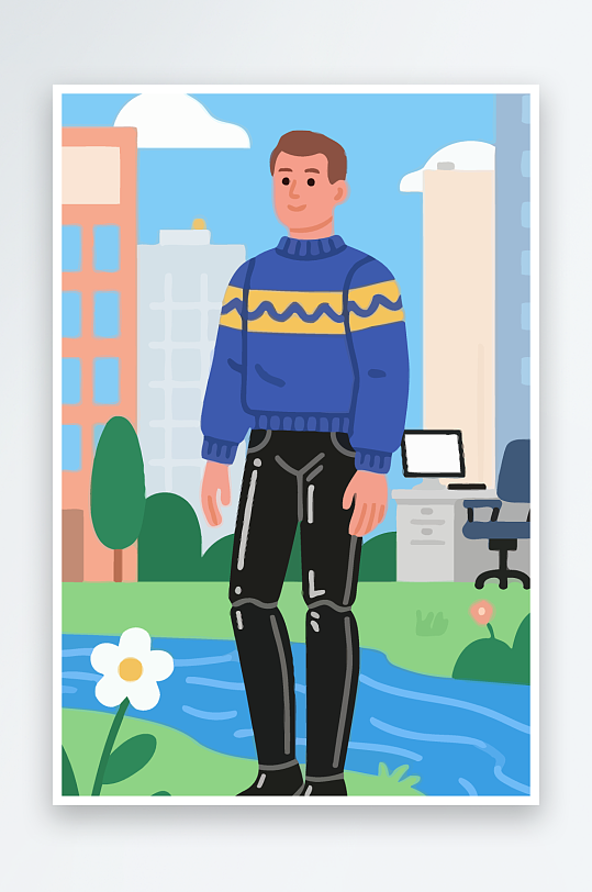 男人男子帅哥矢量插画图形-众图网