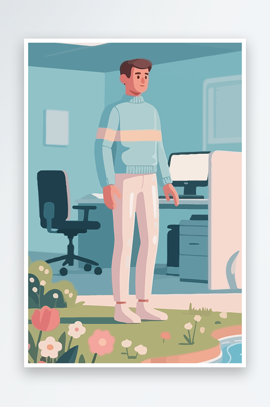 男人男子帅哥矢量插画图形-众图网