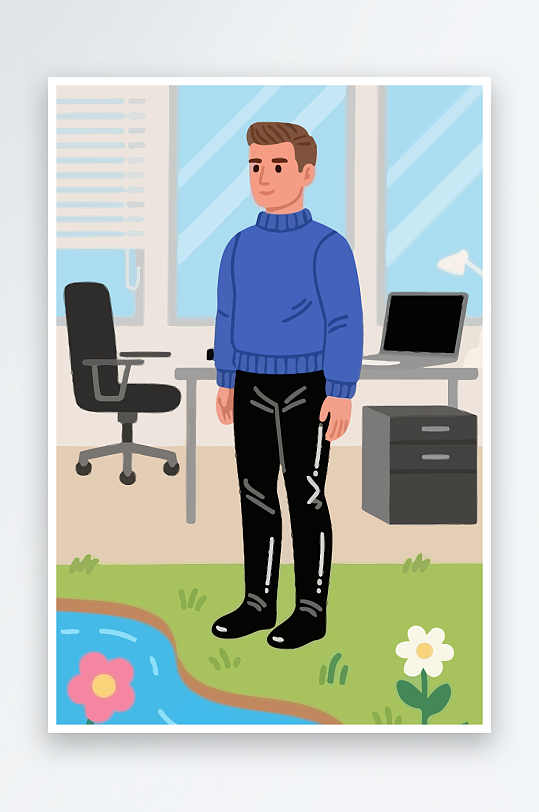 男人男子帅哥矢量插画图形-众图网