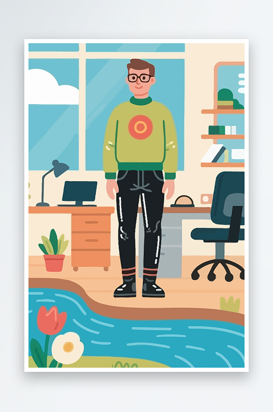 男人男子帅哥矢量插画图形-众图网