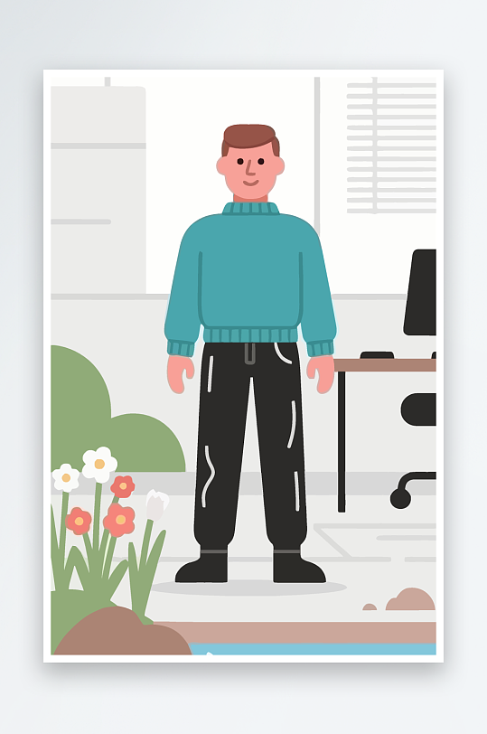 男人男子帅哥矢量插画图形元素-众图网