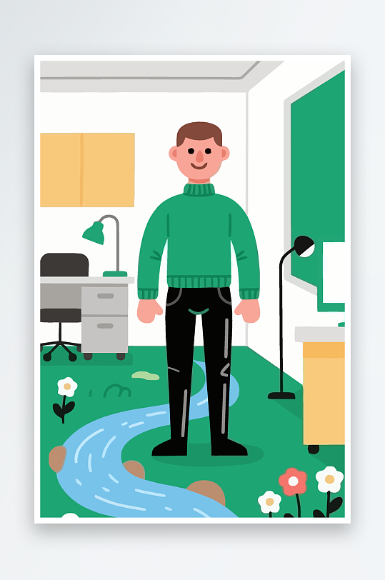 男人男子帅哥矢量插画图形元素-众图网