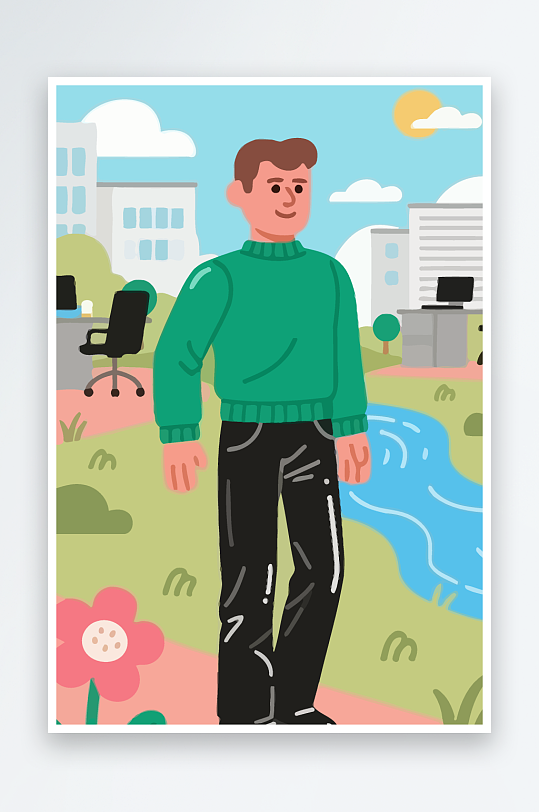 男人男子帅哥矢量插画图形元素-众图网