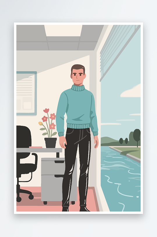 男人男子帅哥矢量插画图形元素-众图网