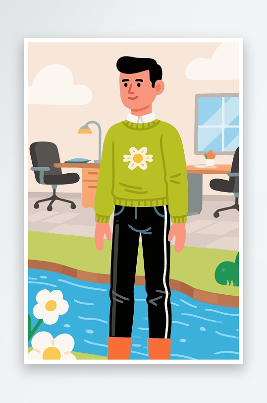 男人男子帅哥矢量插画图形元素-众图网